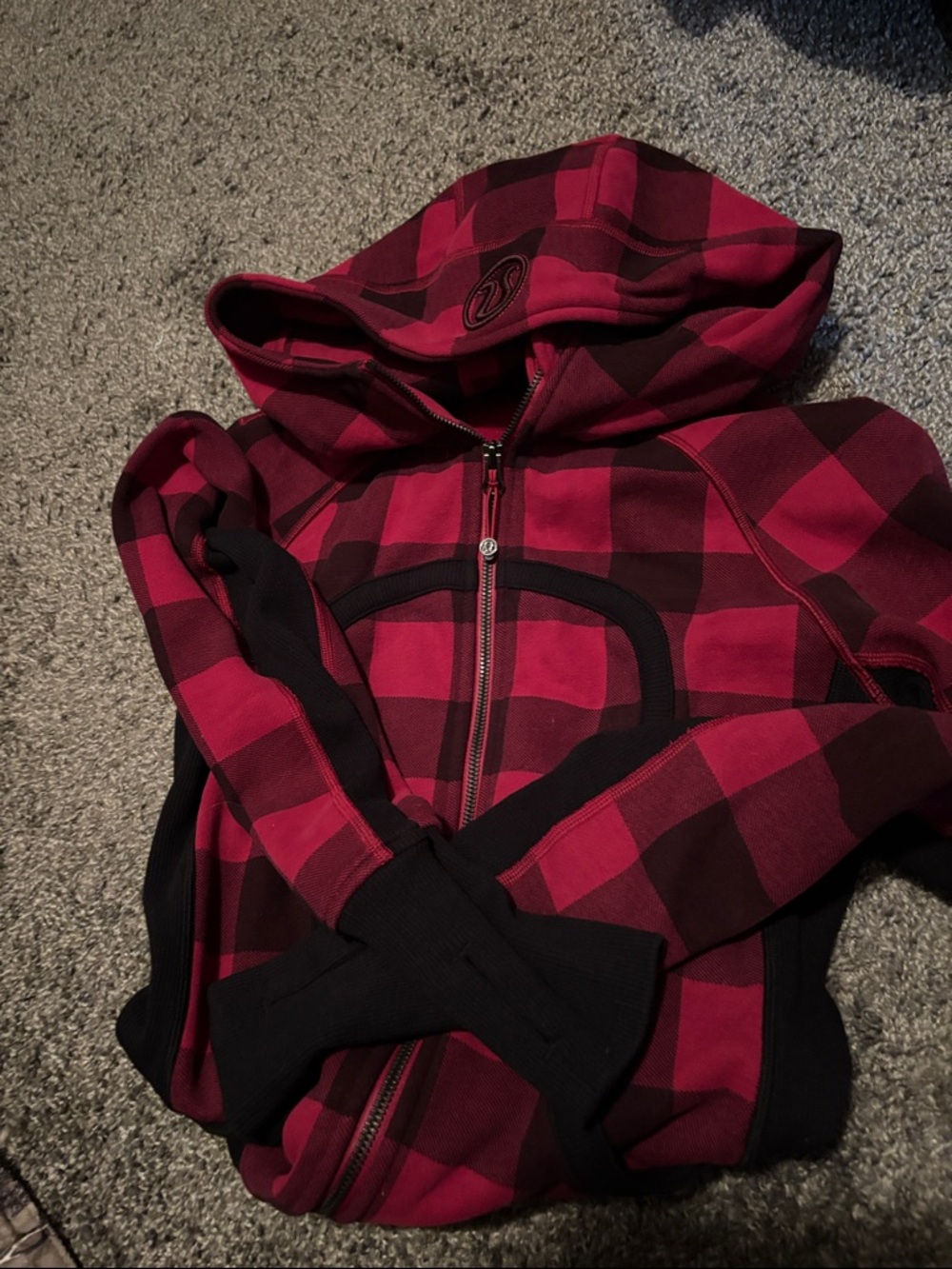 lululemon athletica Limited edition Red and Black Buffalo Plaid Zip Hoodie